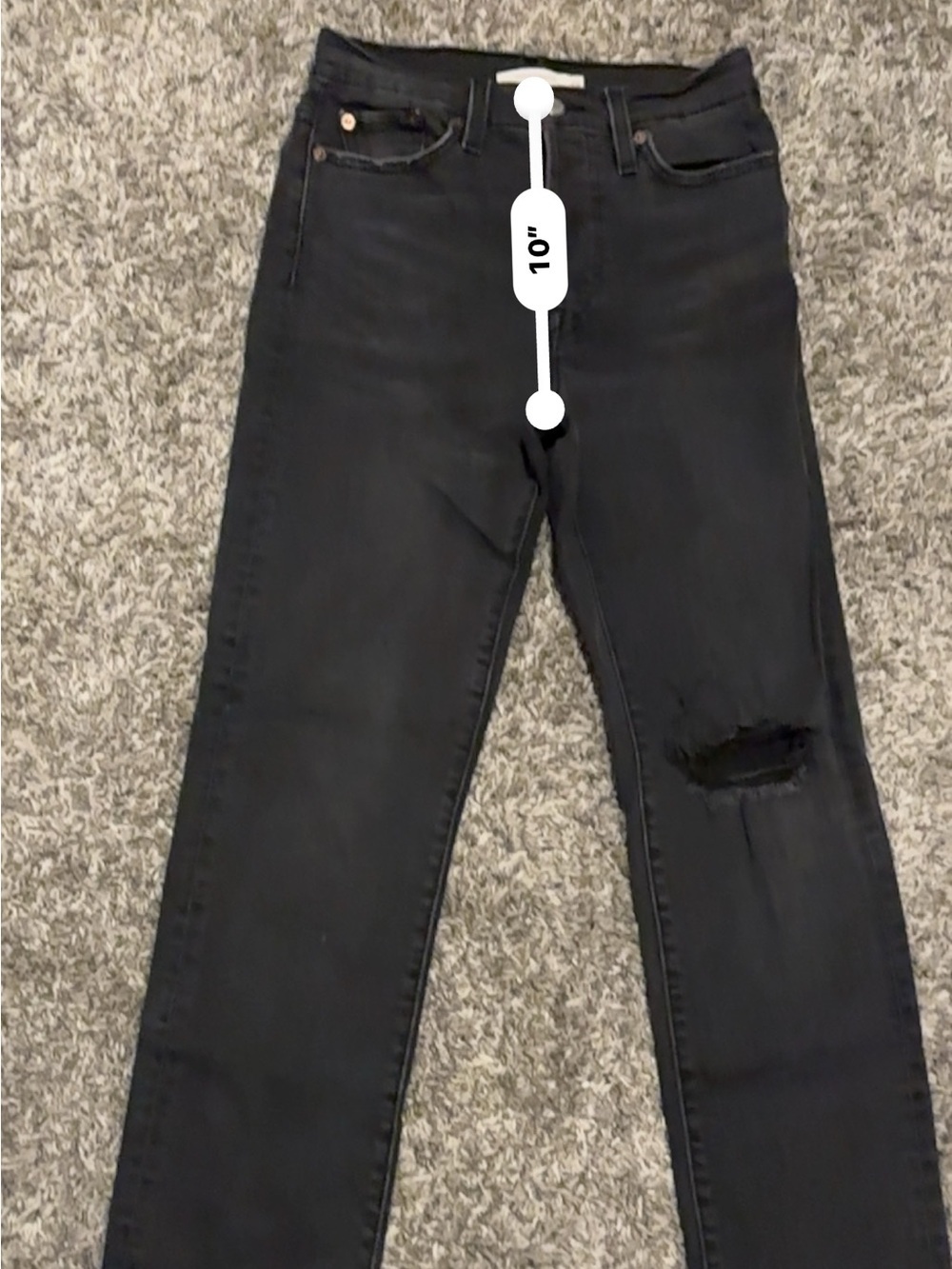 Levi's Black Straight Leg Jeans - Picture 8 of 11